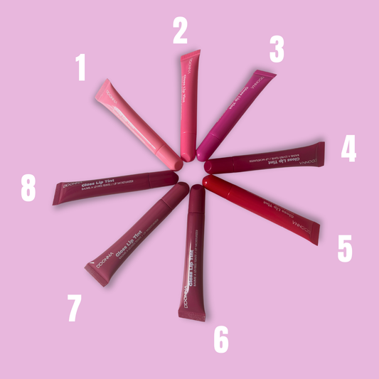 Gloss Lip Tint – D’Donna | 8 Teintes Rosées Hydratantes & Intenses 🌸💄